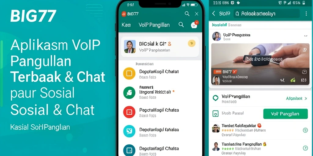 Antarmuka aplikasi BIG77 untuk VoIP Panggilan yang intuitif.