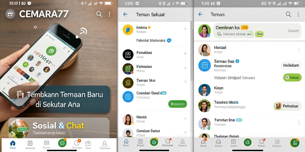 Antarmuka CEMARA77 yang ramah pengguna untuk menemukan teman baru.