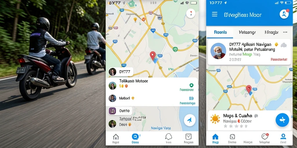 Tampilan antarmuka DY777 yang bersih dan fungsional untuk navigasi motor.