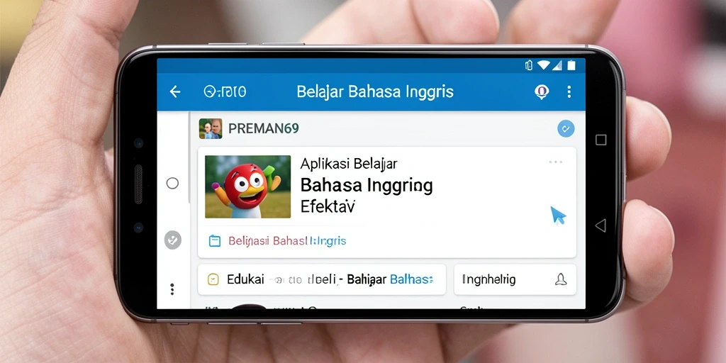 Antarmuka PREMAN69 yang interaktif untuk belajar Bahasa Inggris.