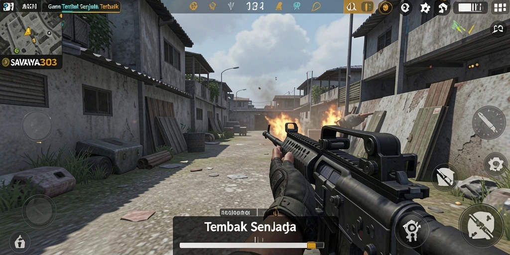 Antarmuka permainan SAVAYA303 yang menegangkan dan penuh aksi.