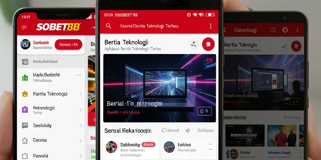 Antarmuka modern SOBET88 dengan akses berita teknologi.