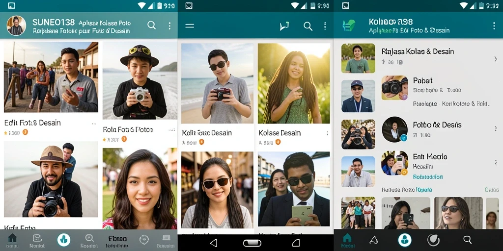 Antarmuka SUNEO138 yang intuitif untuk kolase foto yang kreatif.